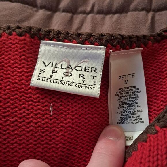 Vintage Villager Sport Liz Claiborne Sweater Women's PM Striped Granola Girl - Picture 5 of 9